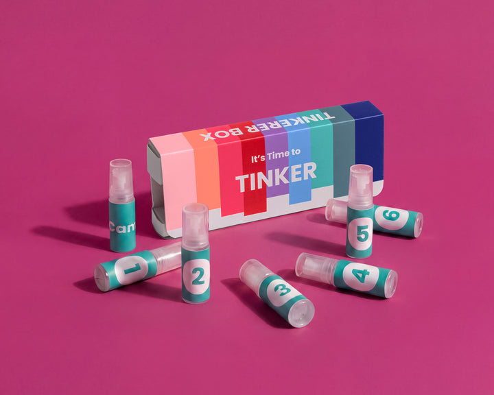 Tinkerer Box with 6 custom numbered scent samples