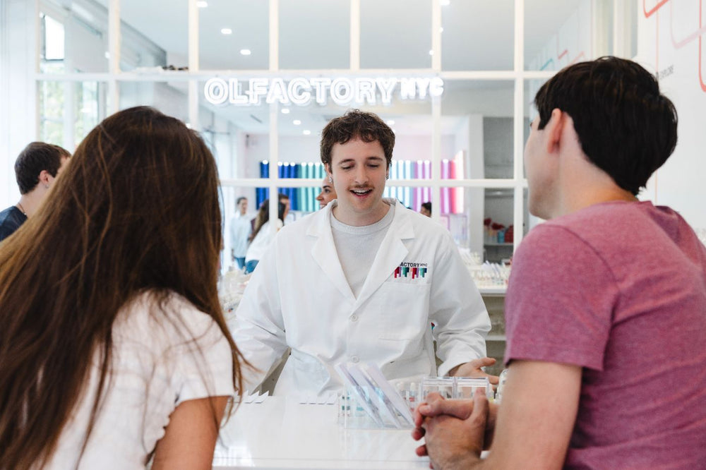 Guests at a corporate custom fragrance event